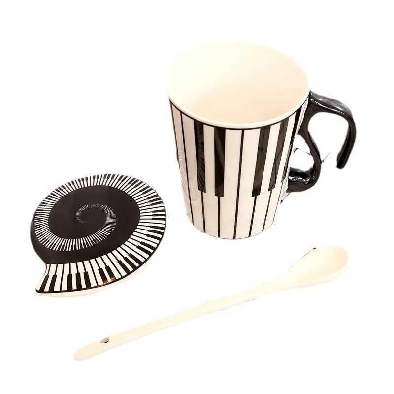 Creative ceramic SiC cup annotation water cup couple keyboard pair cup with lid coffee cup Y241211
