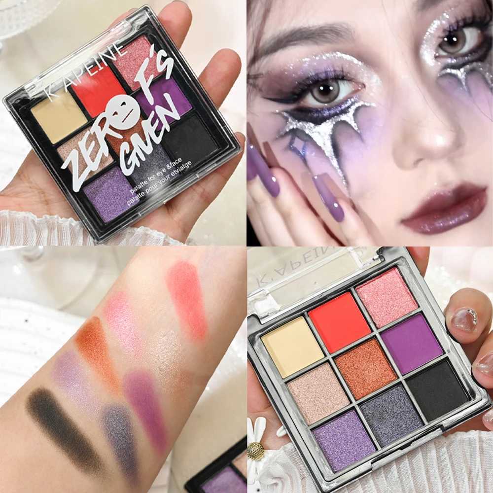 9 Colors Glitter Sequin Eyeshadow Palette Christmas Halloween Cool Goth Red Black Matte Eyeshadow Palette Korean CosmeticsW241212