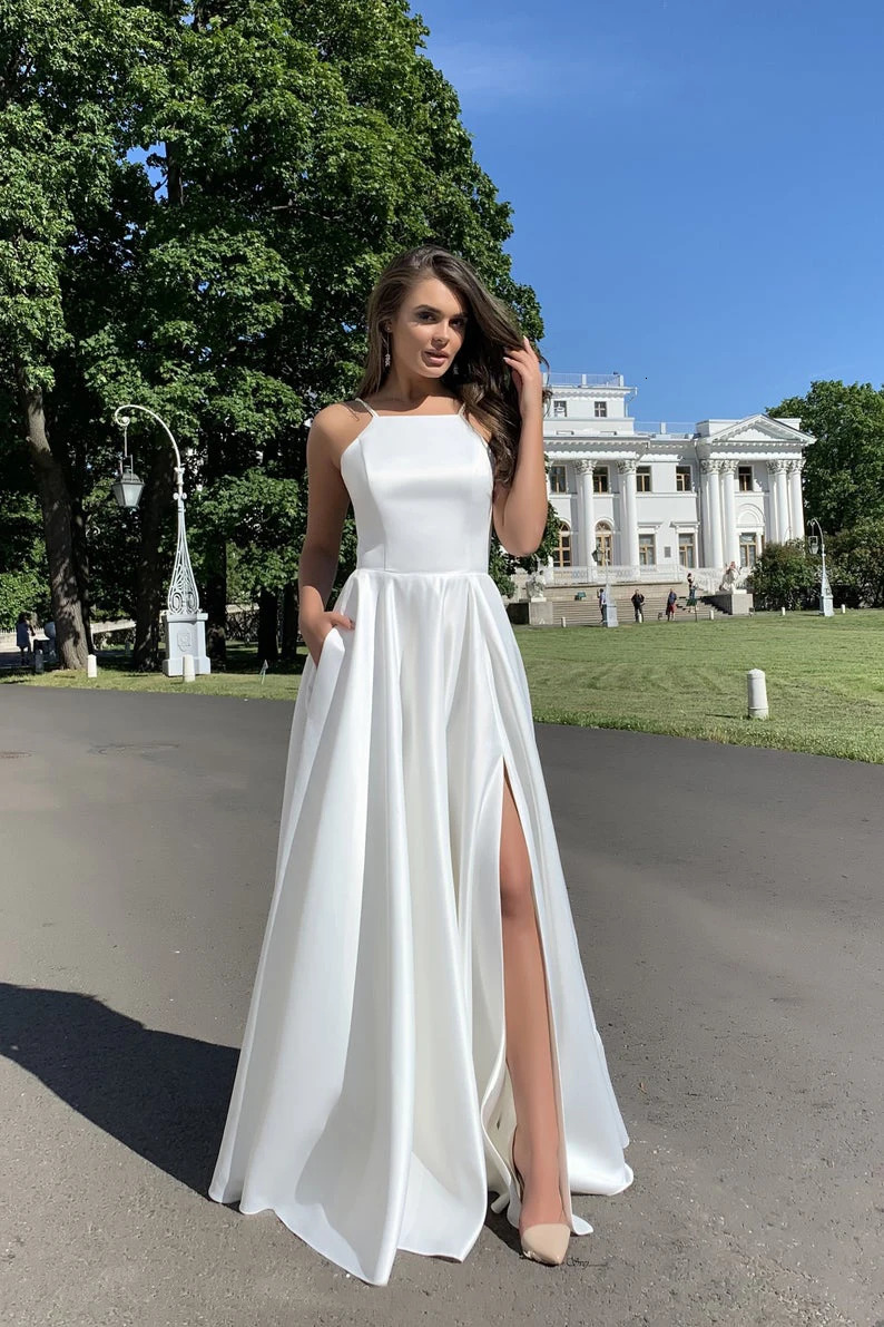 Womens plus size Bowith white wedding sleeveless ultra-thin shoulder strap hollow elegant party dinner 4XL dress