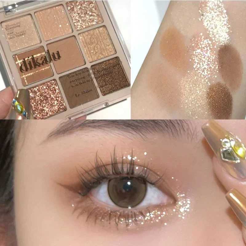 9 grid eye shadow palette shiny matte acrylic transparent eye shadow makeup lasting female beauty cosmetics 1PCW241212