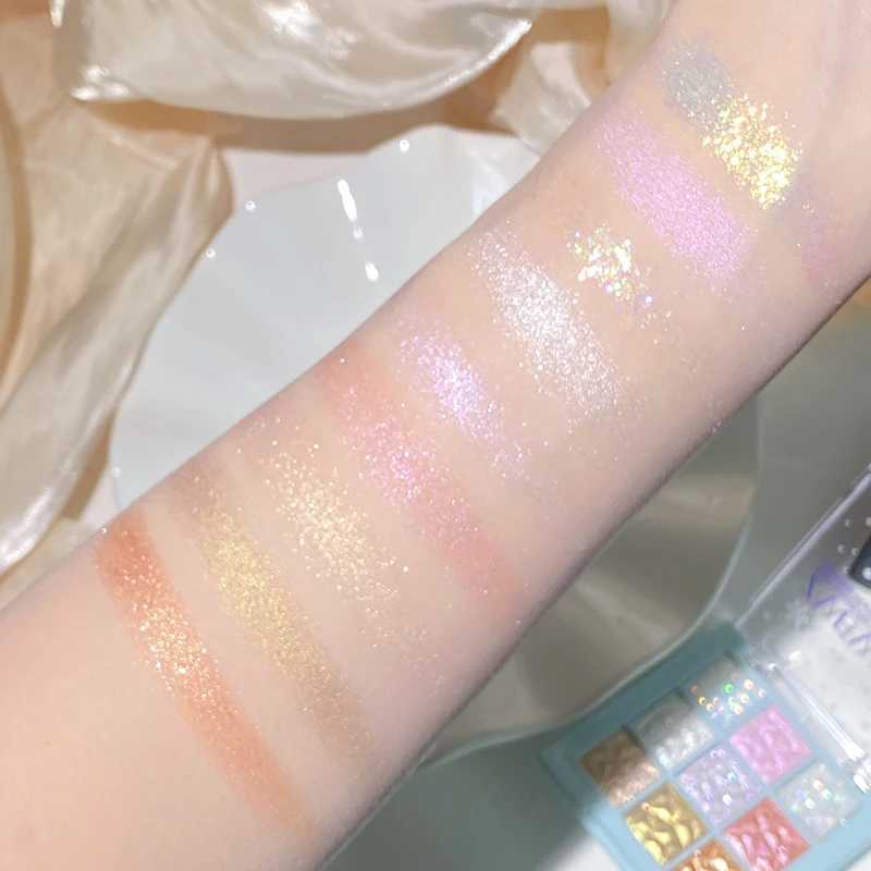 9-color eye shadow flash fluorescent snowflake sequin flash eye shadow palette waterproof shimmer silkworm cosmeticsW241212