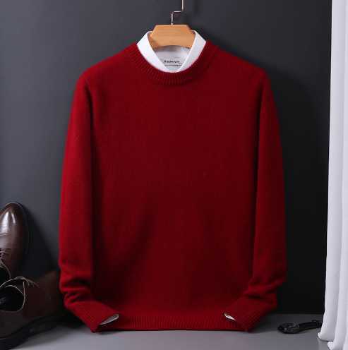 Mens Mink Cashmere Sweater O-Neck Pullovers Knit Large Size Mink Sweater Winter New Tops Long Sleeve High-End JumpersXJ240814