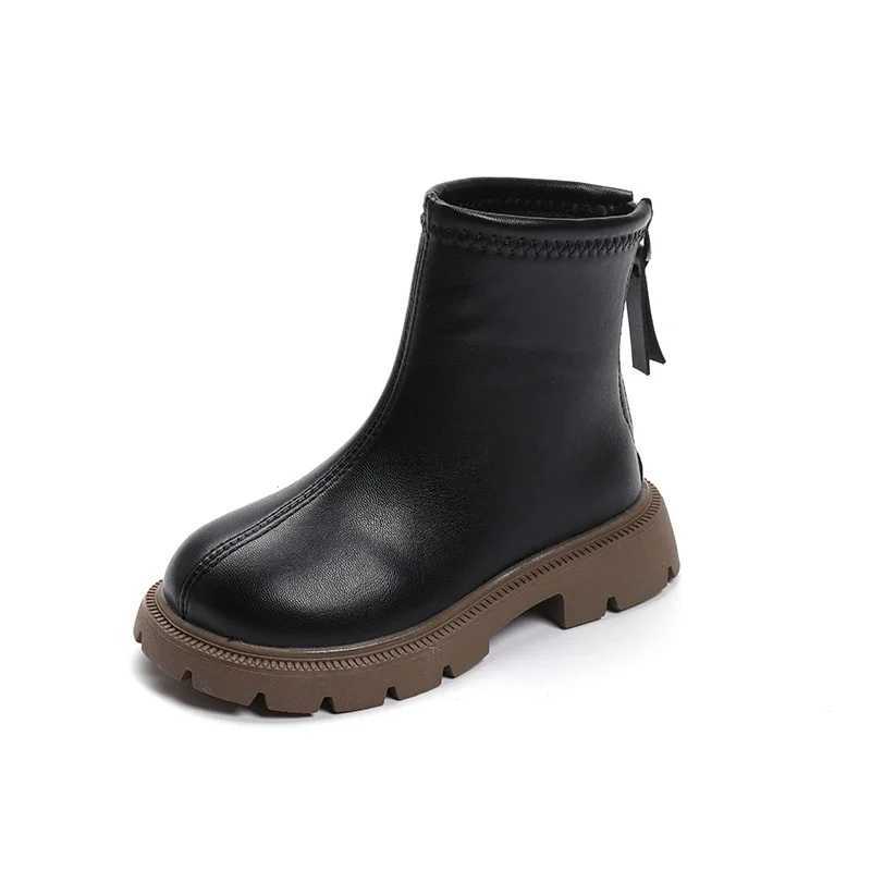 Boots Children Short for Girls Boys 2024 Autumn Winter New Fashion British Style Soft Comfortable Anti-slippery Versatile Shoes H2412123YWP