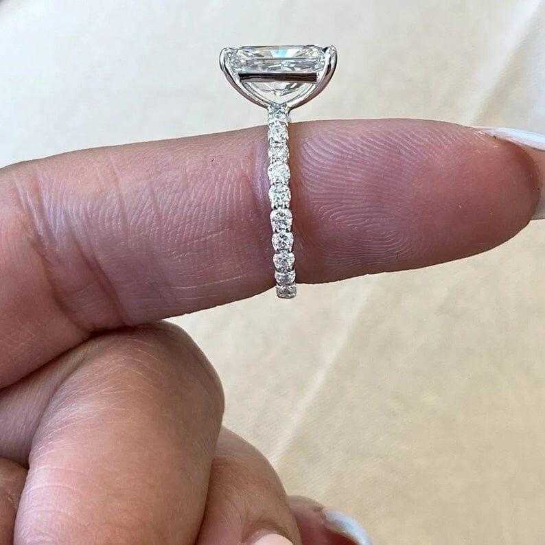 3.0 CT Radiant Cut Moissanite Anniversary Ring 14K 18K Yellow Gold Engagement Ring Solitaire Diamond Wedding Promise Ring