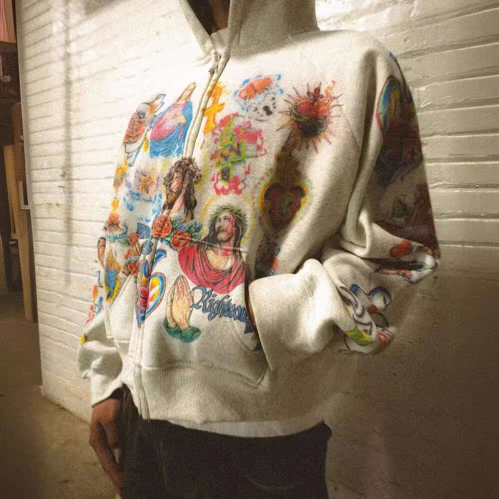 American Gothic Rock Letter Printed Hoodie Harajuku Loose Versatile Sweatshirt Couple Ddmypluto
