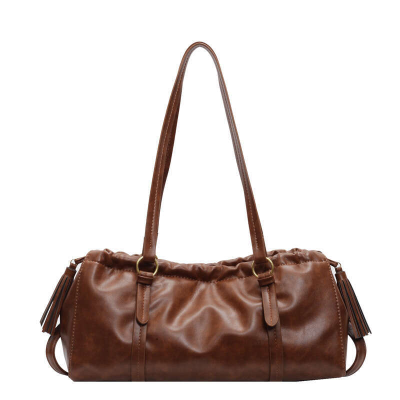 Retro high-end women's Korean version large capacity pleated cloud versatile texture commuting single shoulder armpit bag 2024 new style temperam