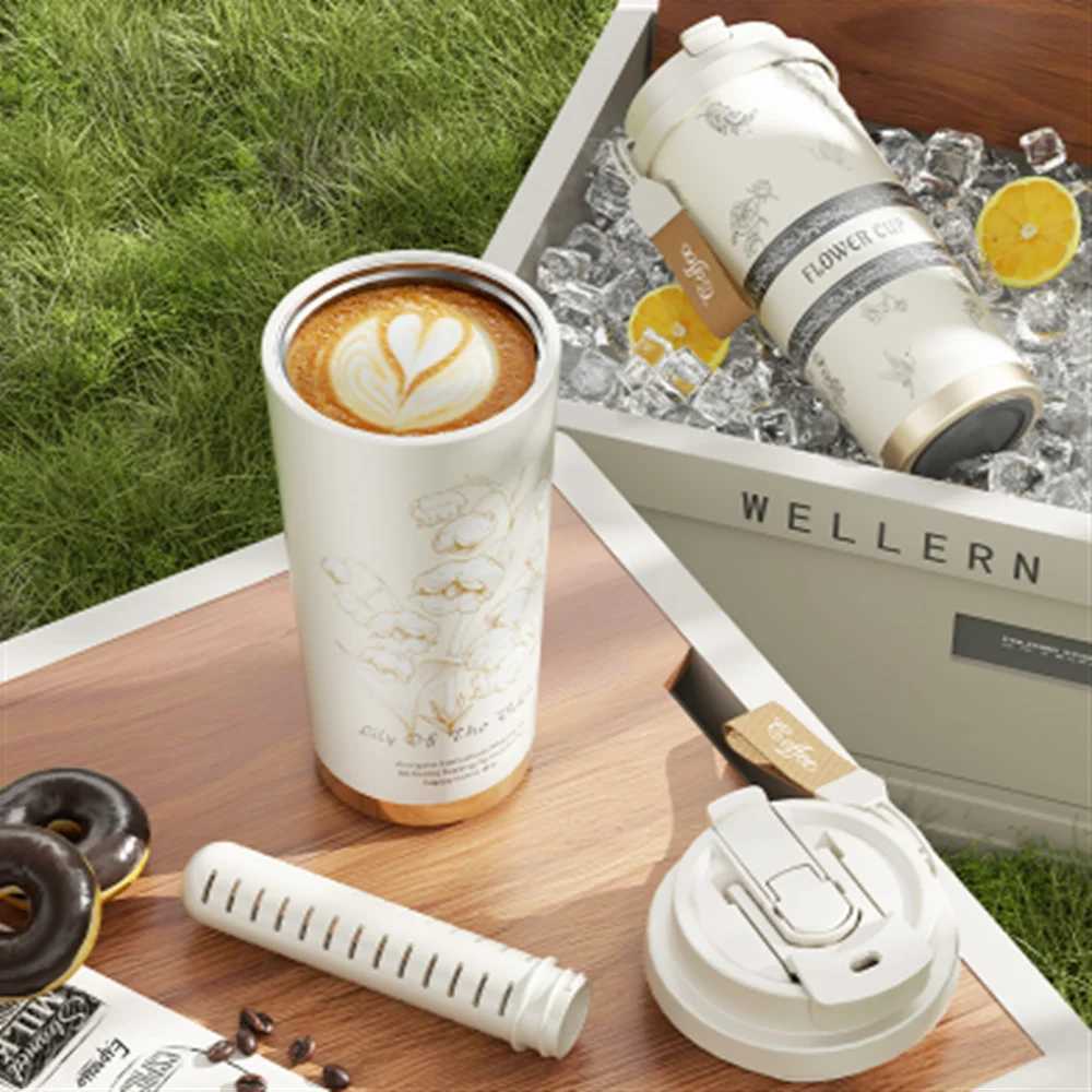 500ml ceramic lined coffee stainless steel tea coffee hot air flame travel portable large capacity crazy bottle Y241211