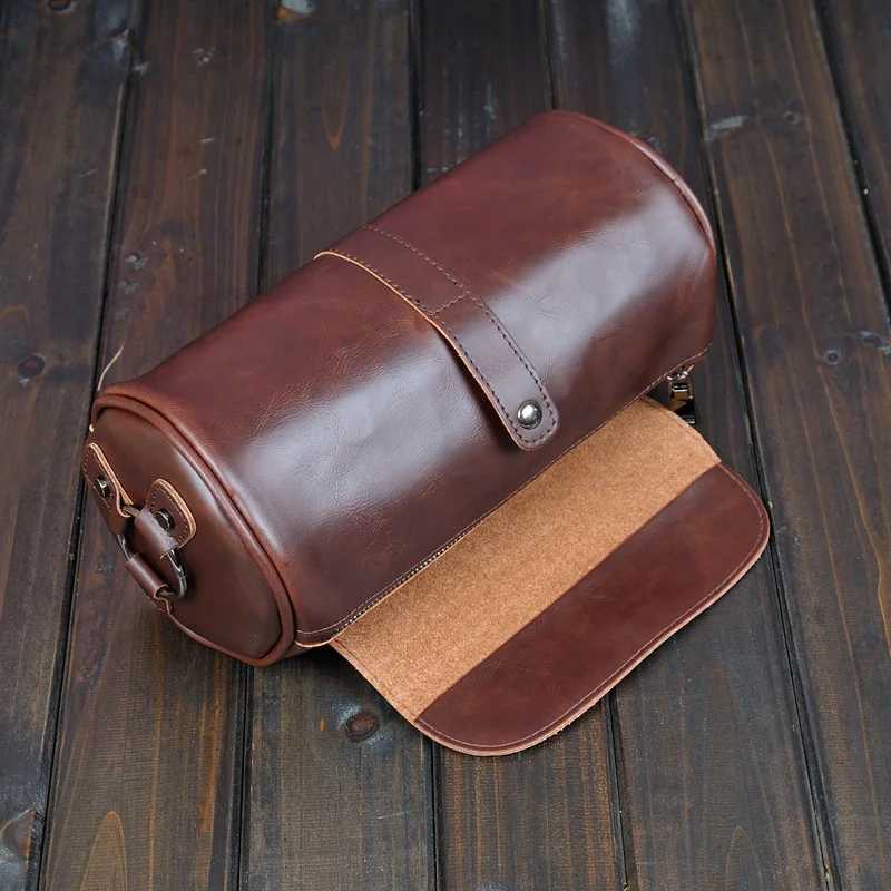 Luxury Retro Barrel Shaped Shoulder Bags Men Crossbody Bag Fashion Design Messenger Bag Mens Crossbody Shoulder Bag Male 2021C241212