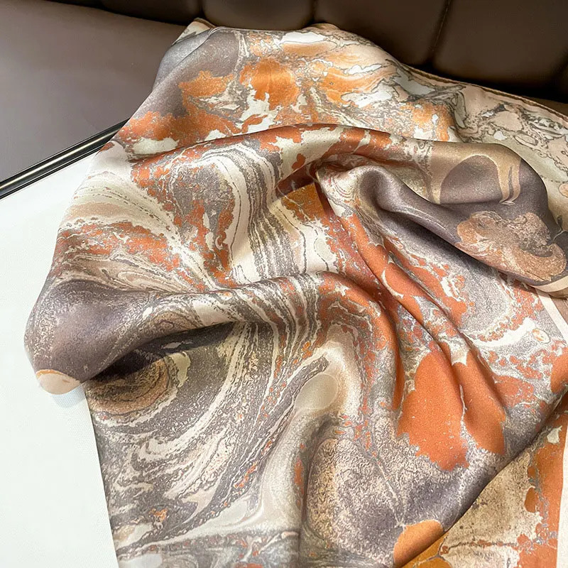 100% Silk Scarf Womens Mulberry Tree High Quality Spring Square Fashion Founder Womens Shawl Bag Headscarf 241211