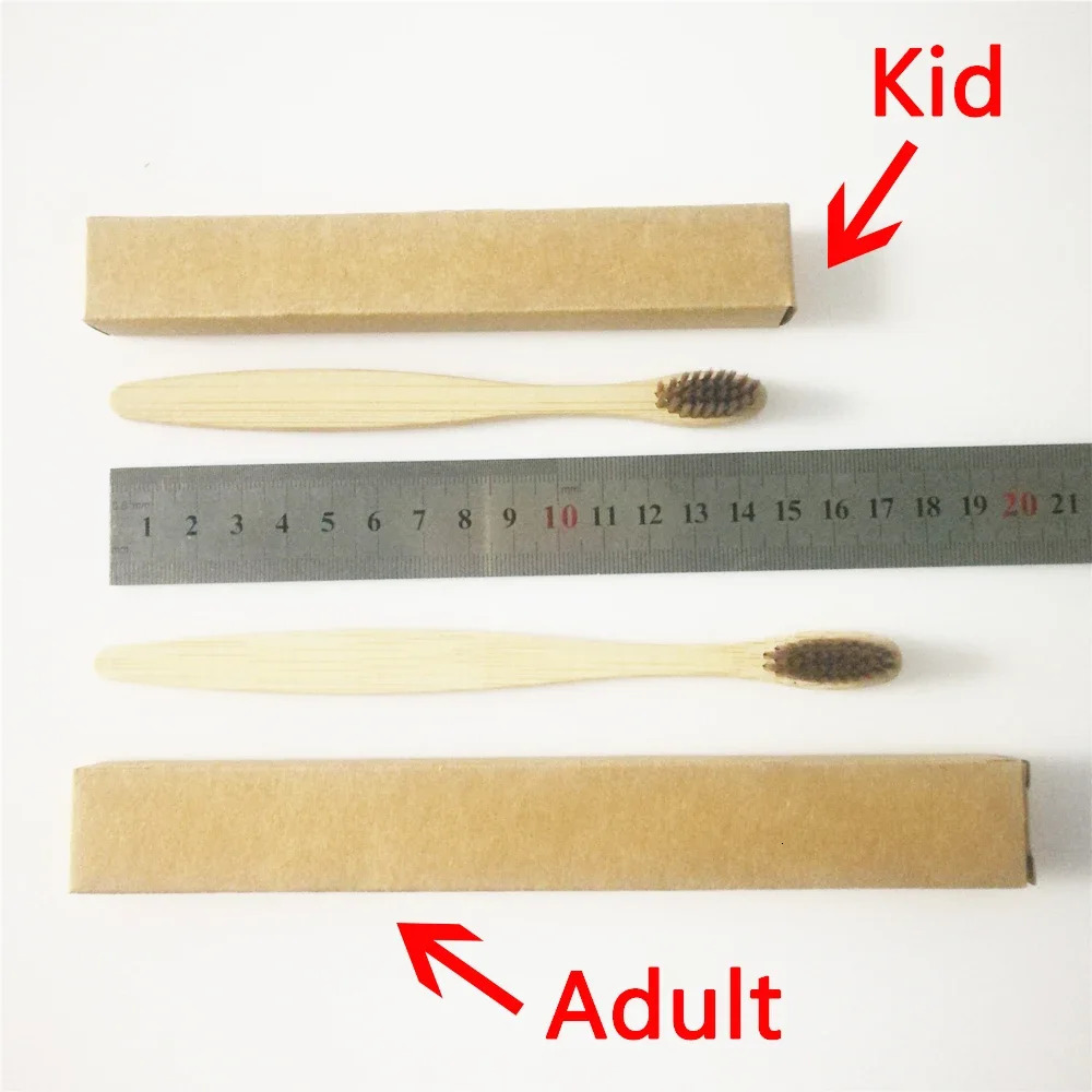 50/Pack Natural Bamboo Toothbrush Wood Toothbrushes Soft Bristles Capitellum Fiber Teeth brush Eco-Friendly Oral Care wholesale 241212