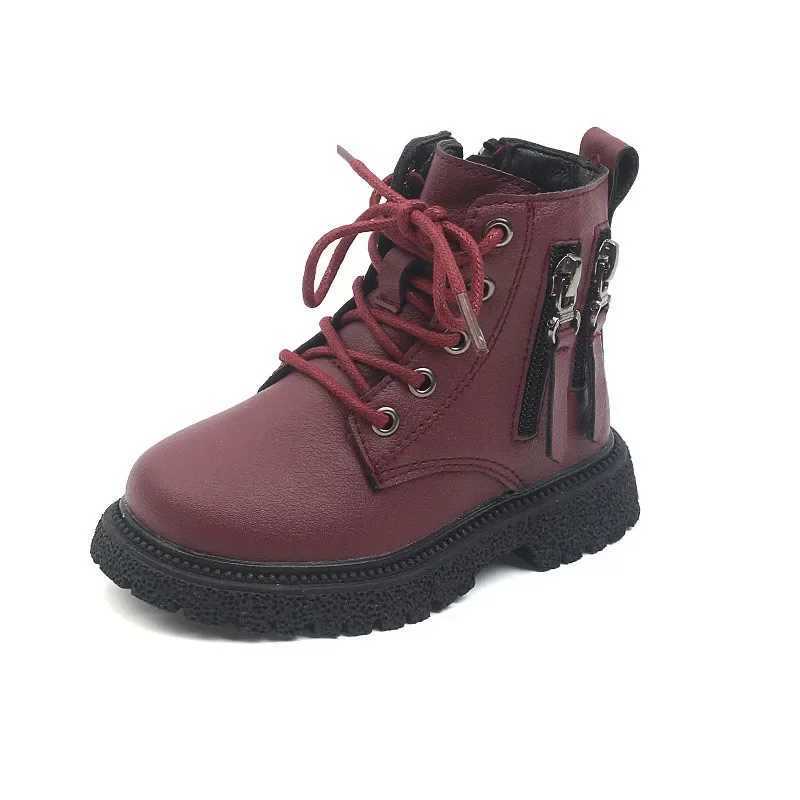 Boots 2024 Spring Autumn Winter Ankle Light Girl Platform Shoes Burgundy Beige Black Boys Short Super Cozy H241212X1P1