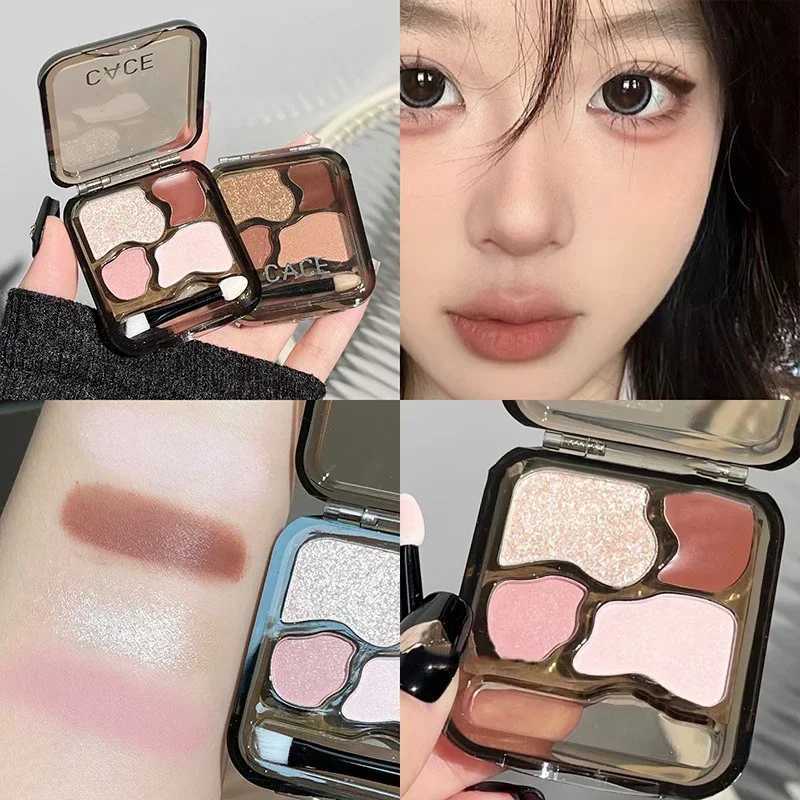 4-Color Matte Eyeshadow Palette Highlighter Multipurpose Nude Earthy Shiny Eyeliner B Palette Pigments Shimmer Eyes MakeupW241212