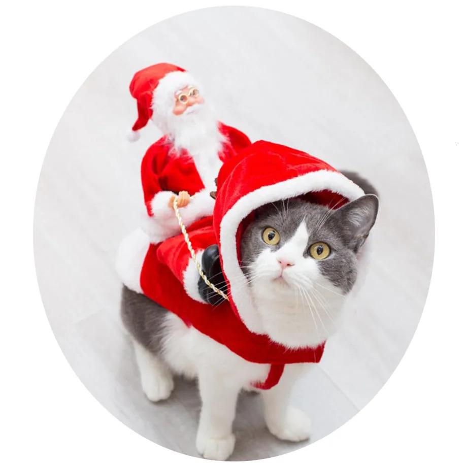 er Dog Clothes for Small Large Dogs Christmas Santa Claus Riding Clothes for Dog Coat Winter Warm Pet Years Costumes 241212