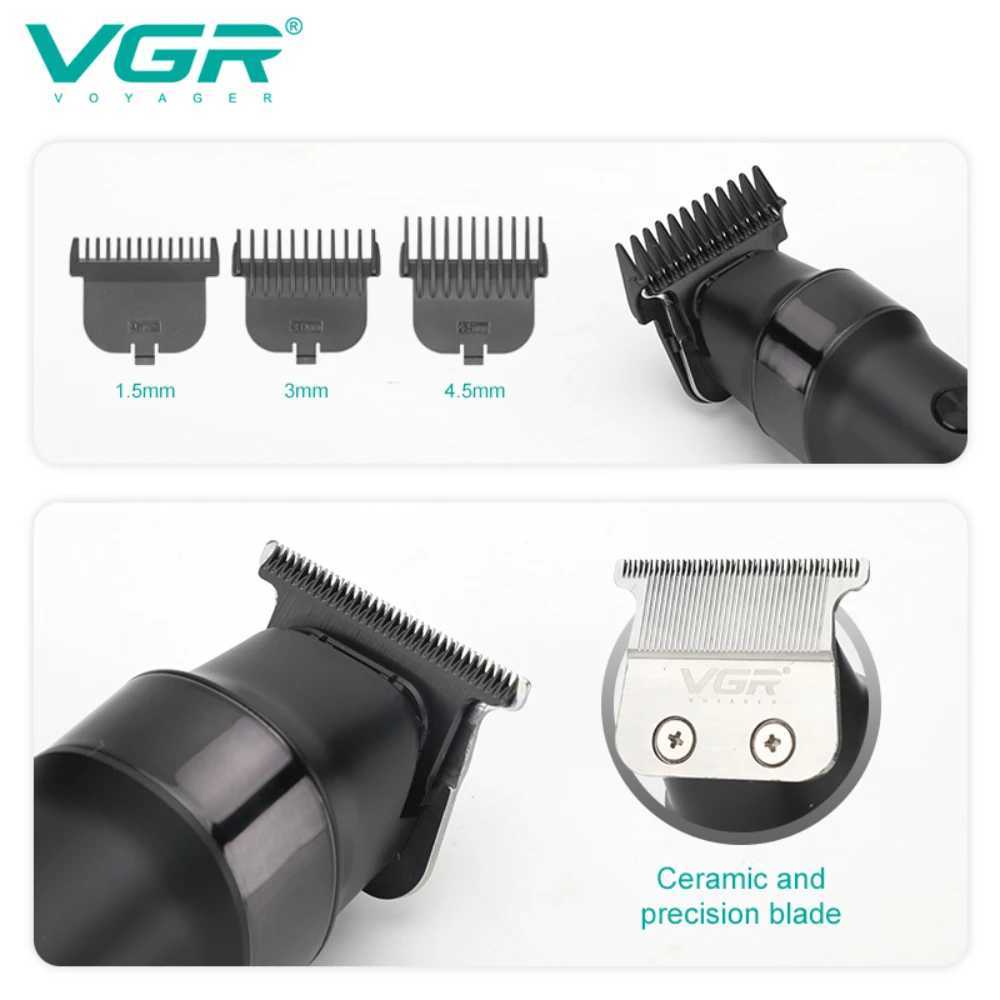VGR Barber Rechargeable Trimmer Professional Barber Digital Display Barber V-987 Mens Electric Barber W241212