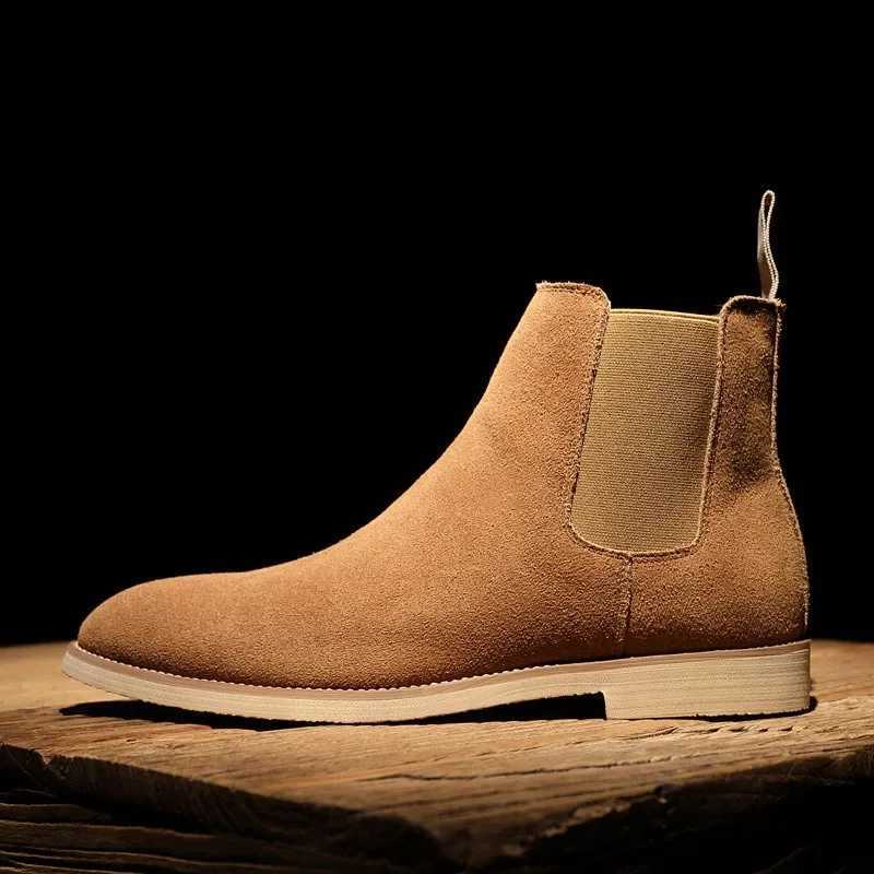 Men's hot Suede Leather, Ankle Boots, British Style, Business Dress, for Men, 2024