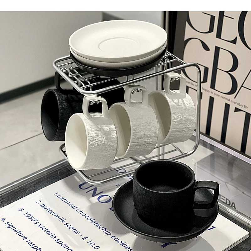 Light Luxury Stone Pattern Coffee Cup Set Ceramic G Afternoon Tea Latte Milk Modern He Brage Y241211