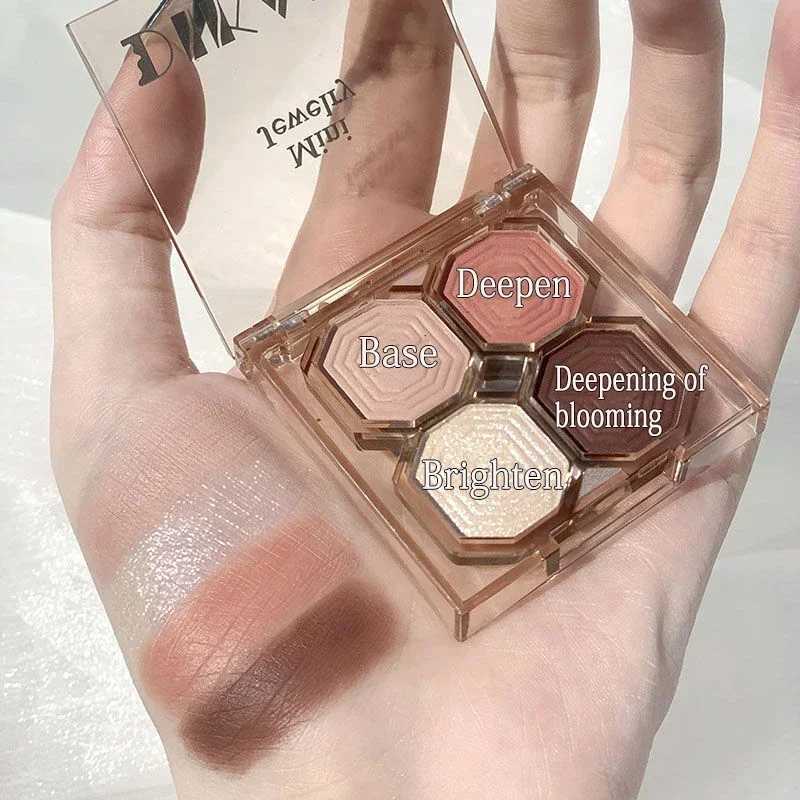 Four-color Eyeshadow Palette Daily Bright And Shiny Matte Earth Tones Eye Shadow Waterproof Glitter silkworm Shimmer CosmeticsW241212
