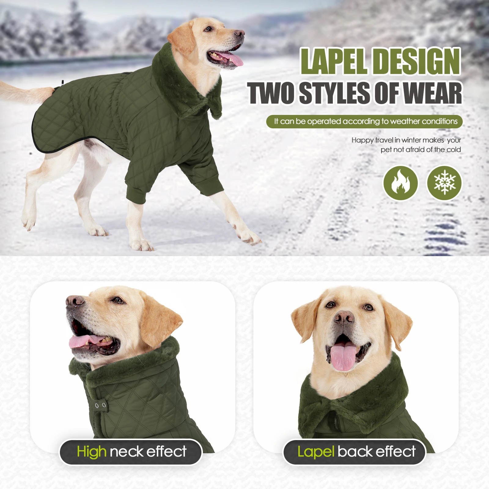 Waterproof Fur Collar Dog Jacket Winter Warm Fleece Dog Clothes for Small Media Large Dogs Puppy Golden Retriever Vest Pug Coat 241212