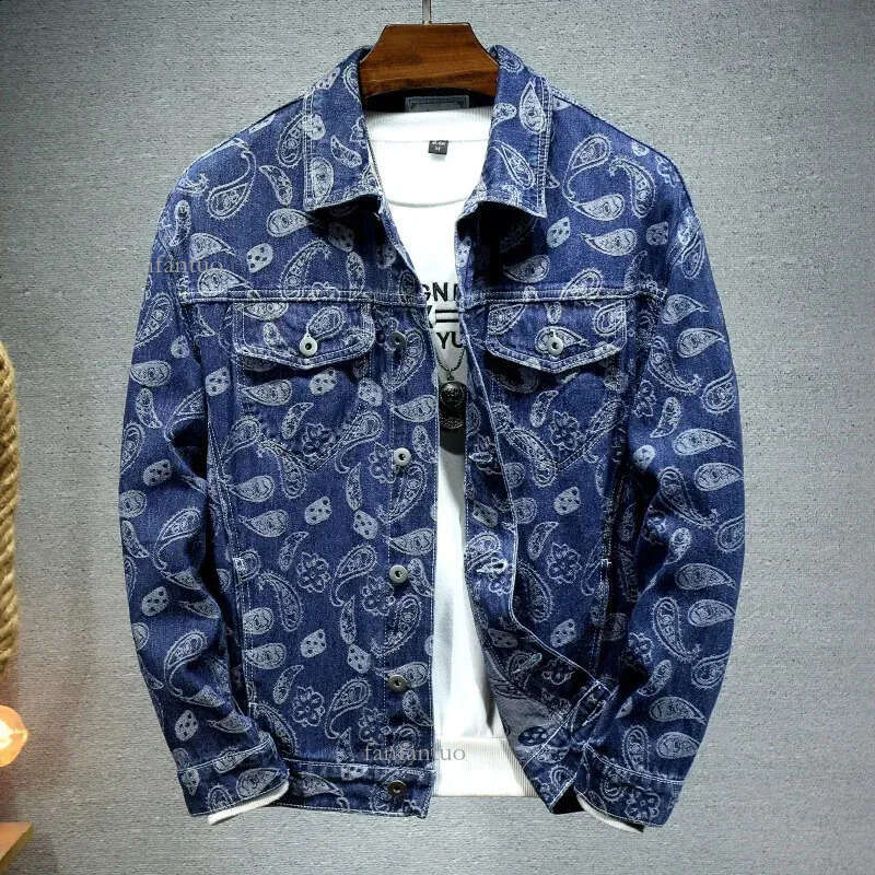 Spring Autumn Cotton printing Jeans Jacket Man Fashion Denim Jackets Coat Male Casual Bomber Jacket Men Clothing Outwear tops 240816
