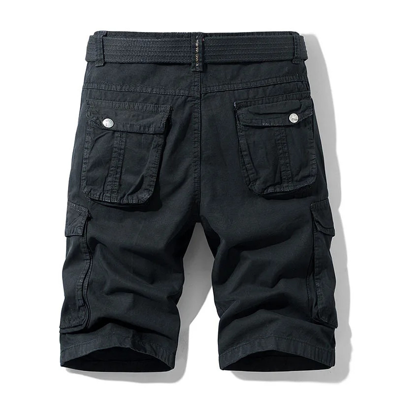 High quality summer mens multi pocket military cargo shorts mens cotton tactical shorts without straps 241211
