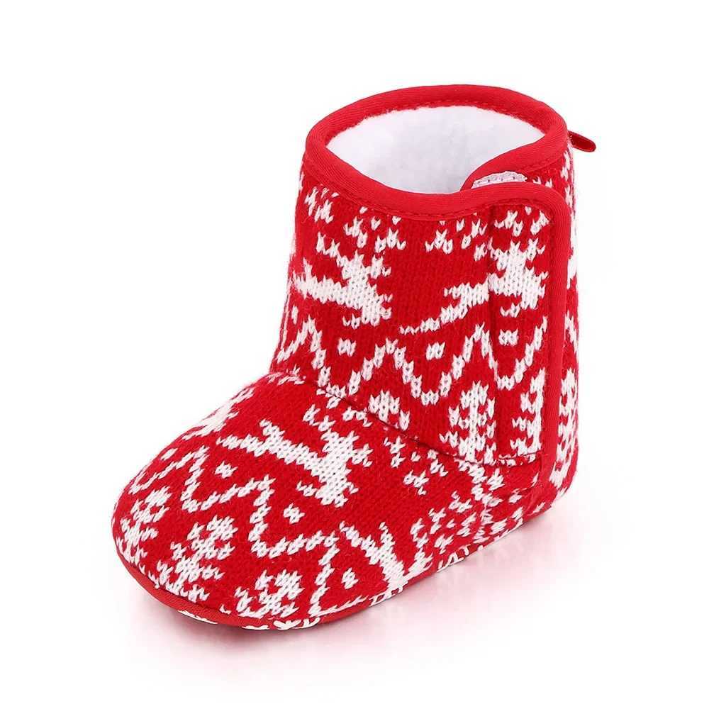 Boots Christmas Baby Shoes Anti Slip Newborn Plush Warm Winter Toddler Floor Socks Girls Boys Indoor Infant Kids NEW H241212J9FO