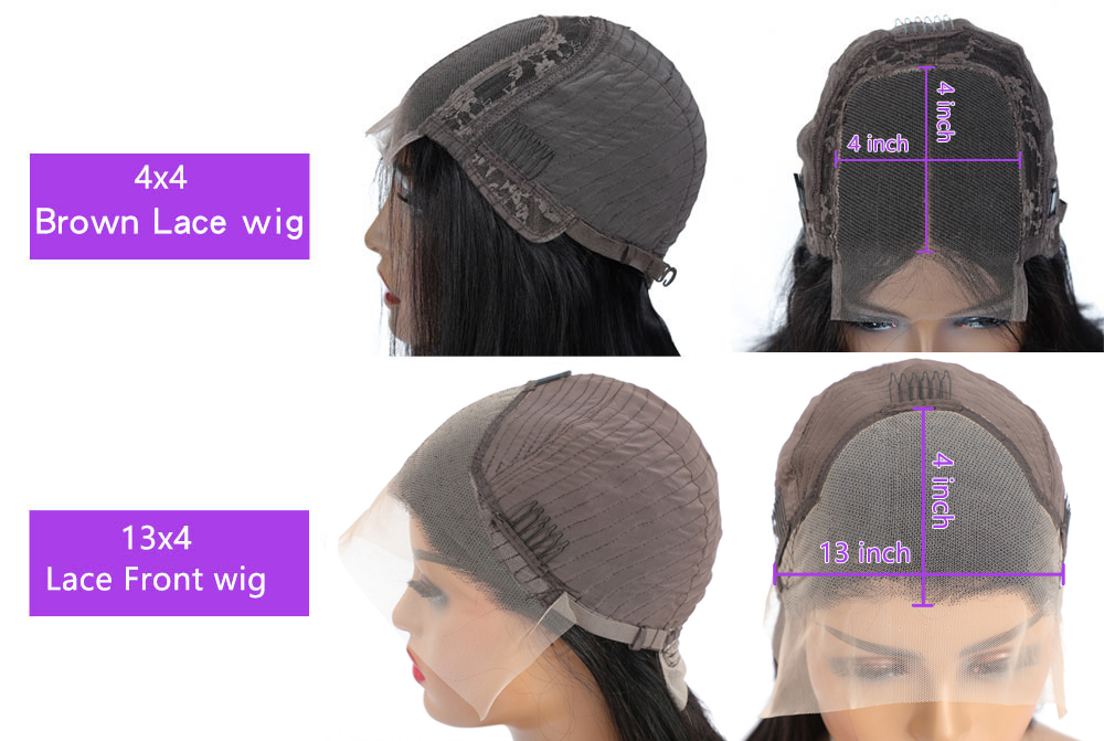 Silky Straight Lace Frontal Human Hair Wigs 4x4 13x4 Lace Wigs for Women Natural Color Pre Plucked Glueless Wigs