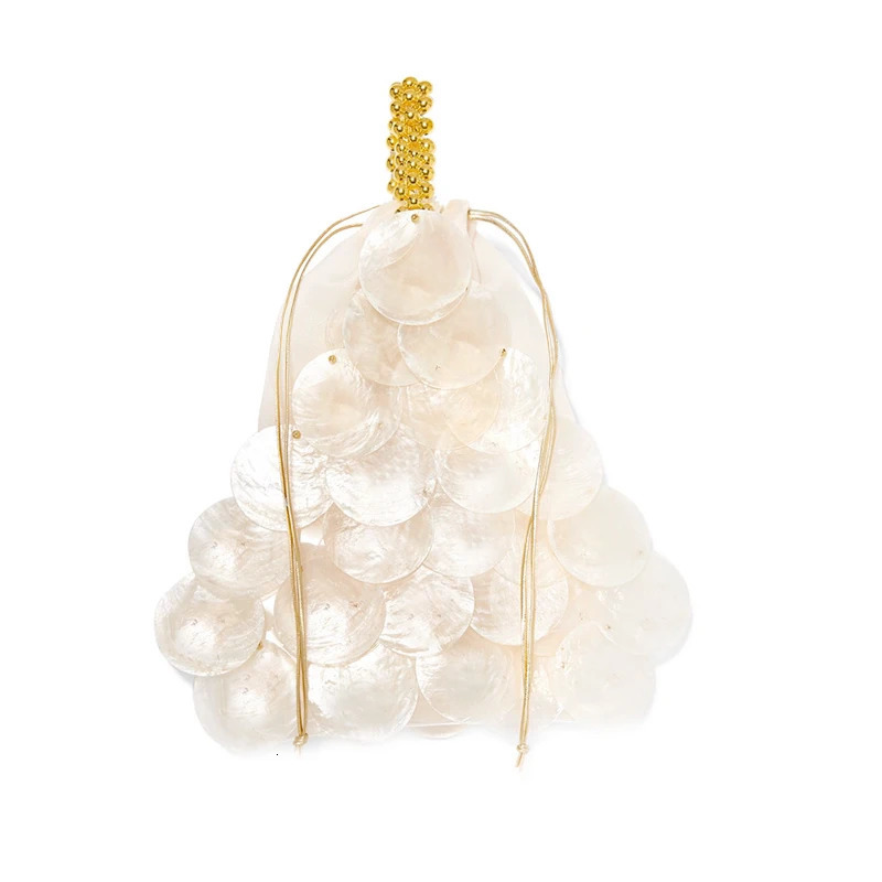 DHXJ Shell Bags For Women Evening Sequins Handbags Lady Mini Chain Shoulder er Girl Pearl Pendant Crossbody Bag 241212