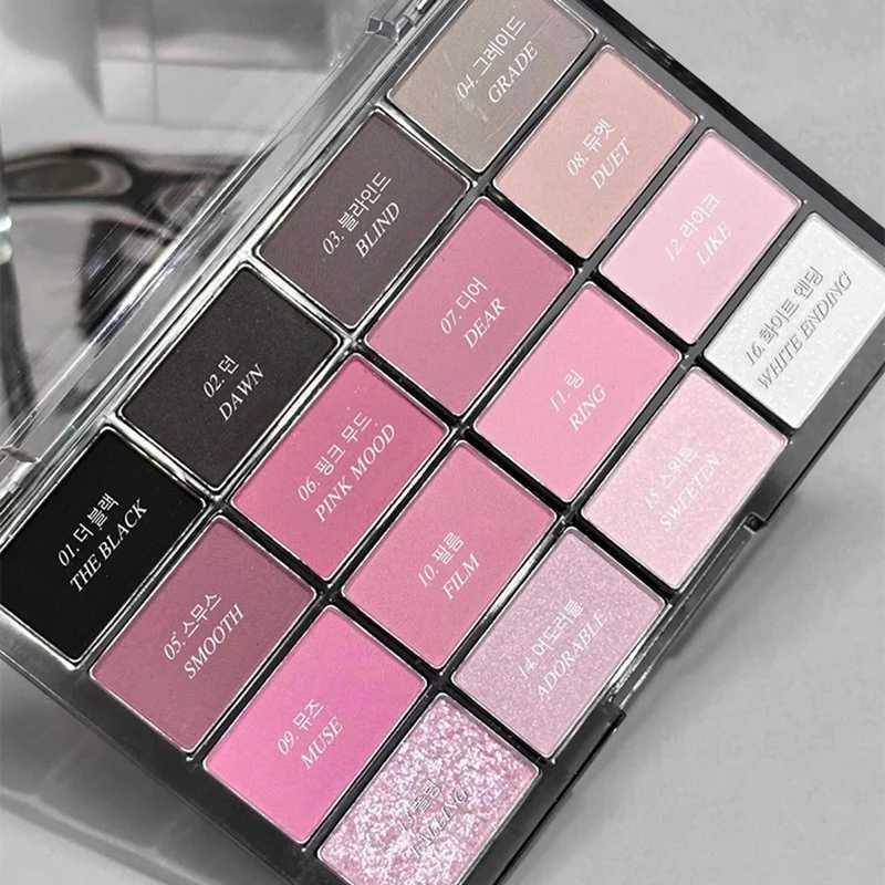 16 color Korean eye shadow palette matte low saturation durable brown glitter eye shadow eye shadow makeup paletteW241212