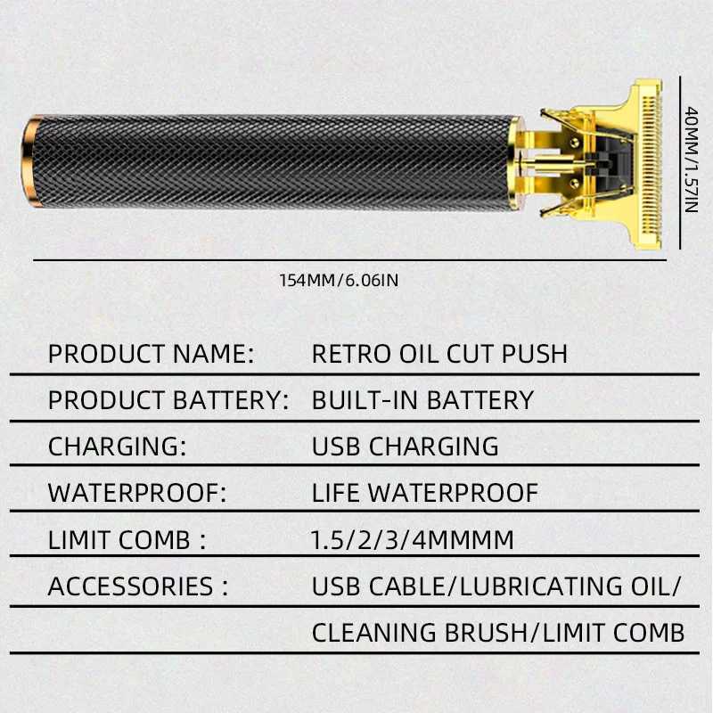 Mens hair clipper mens hair clipper mens trimmer Tendeusse USB electric shaver home travel hair clipper W241212