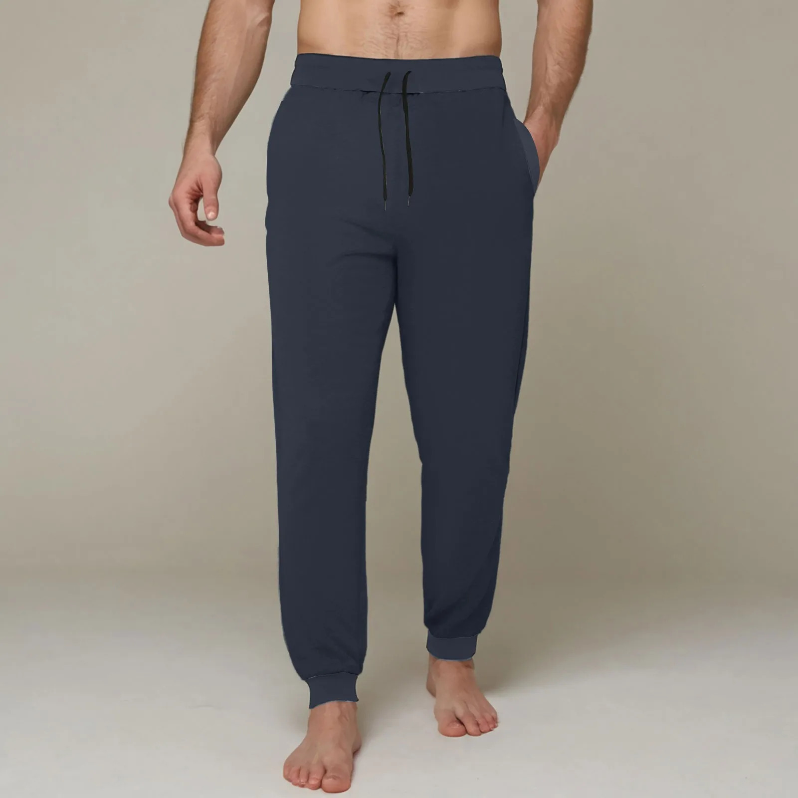 Cotton Pants For Mens Pajama Bottom Simple Fashion Soft Comfy Lightweight Elastic Waisted Drawstring Sweatpant Daily Fall Outfit 241203Z