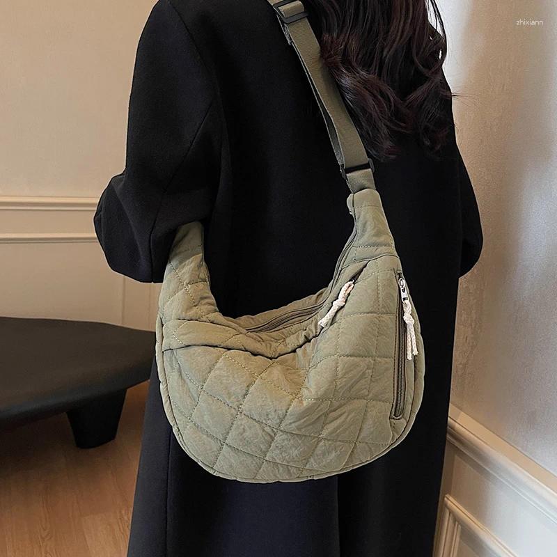 Totes Quilted Fabric Shoulder Crossbody Bag For Women Fall Winter Fashion Versatile And Spacious Design Daily Use zhanyishengli