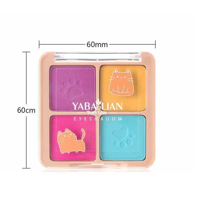 4-color eye shadow palette bright eye shadow cosmetics for women Klein blue green cute shiny matte eye shadow cosmeticsW241212
