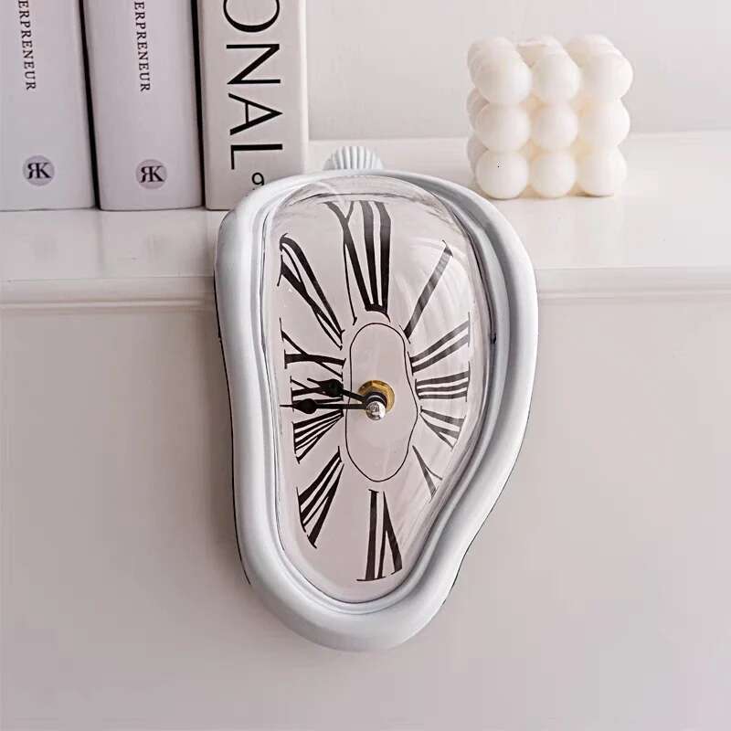 2024 New Novel Surreal Melting Ditorted Clock Surrealit Saador Dali Style Wall Watch Decoration Gift Home Garden