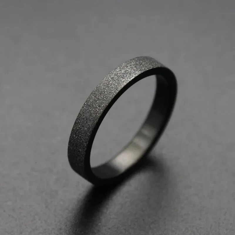 m 5mm Womens Couple Black Ring Matte Finish Finger Jewelry 241210