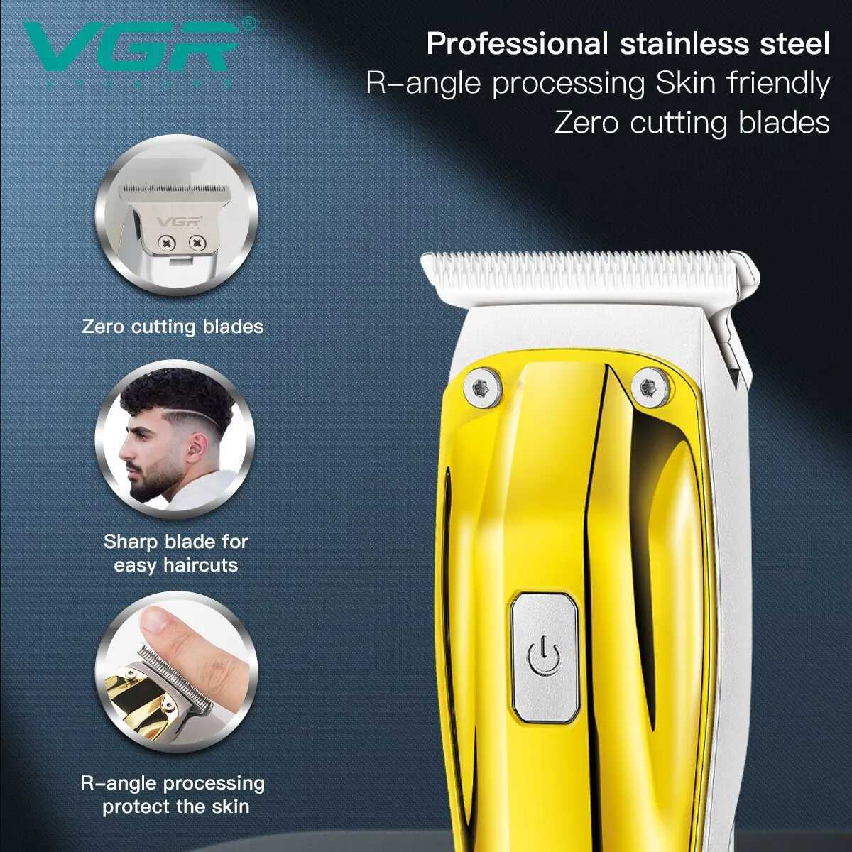 VGR Hair Clipper Electric Hair Cutting Machine Cordless Haircut Machine Rechargeable Hair Trimmer Portable Trimmer for Men V-956 W241212
