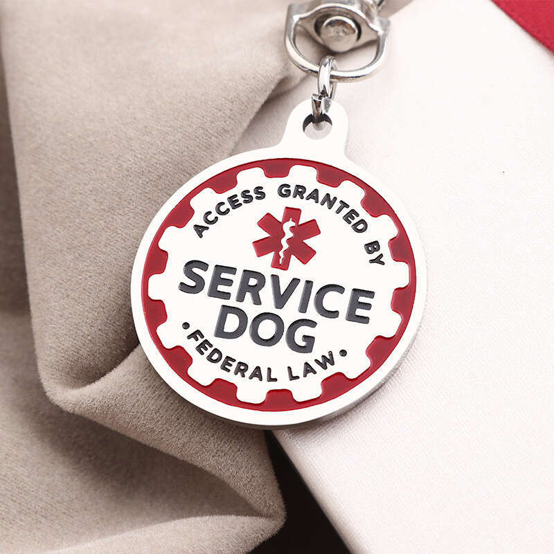 2Pc Stainless Steel Engraved Nameplate Emotional Support Animal ESA Service ID Tag Dog Collar Acceorie