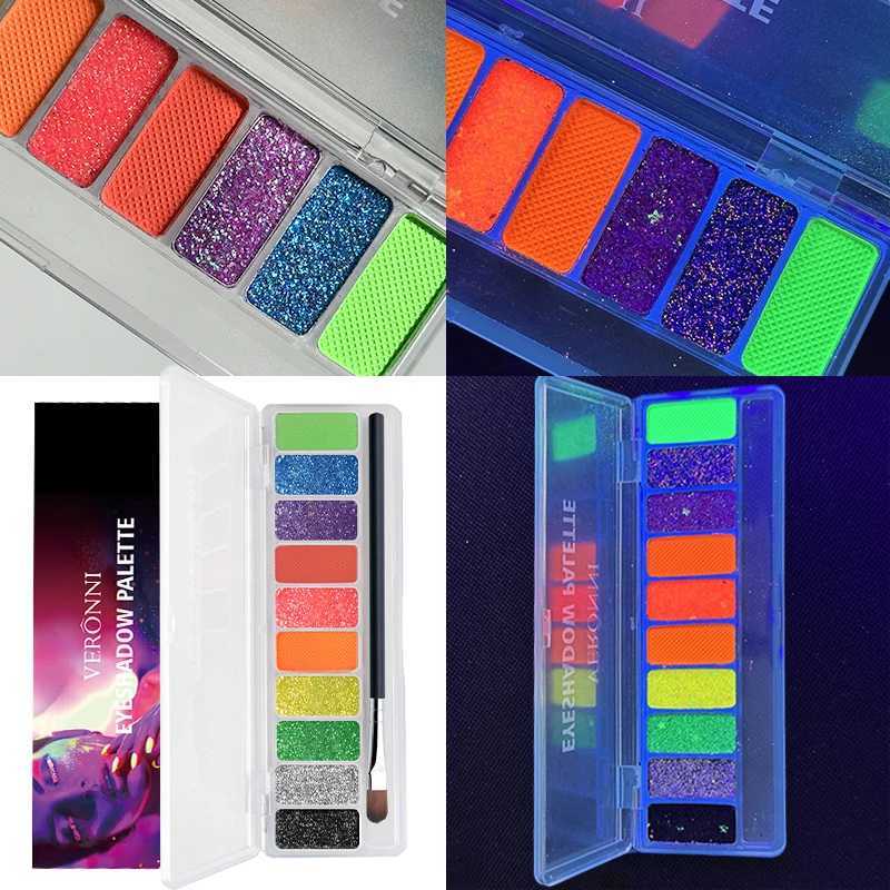 10 colors neon light bright eye shadow palette color eye shadow makeup pigment eye shadow tray matte shiny cosmeticsW241212