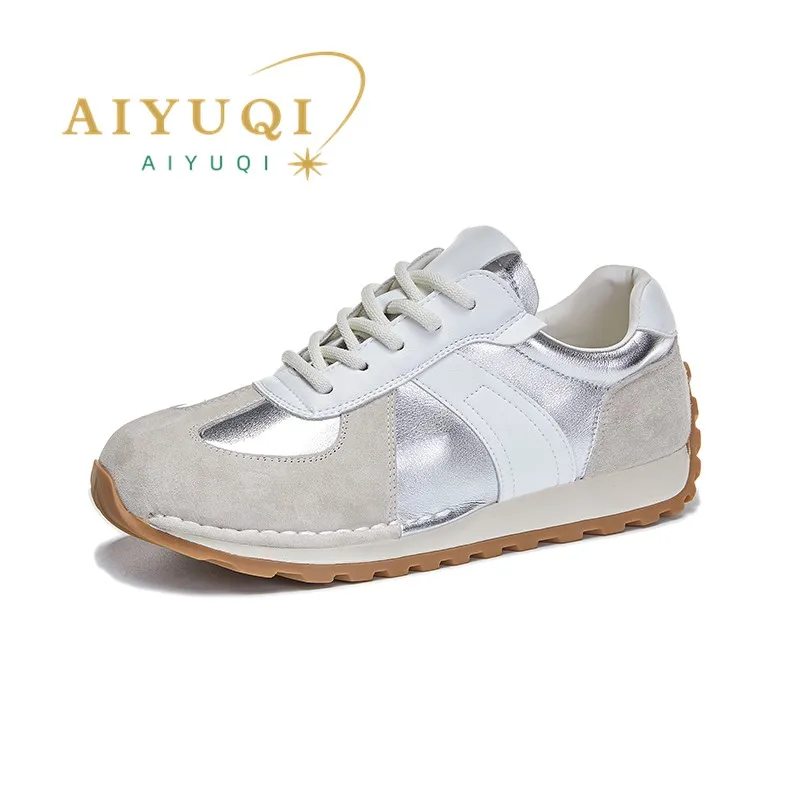 Forrest Gump Shoes Women Genuine Leather Spring Flat Women Moral Training Shoes Casual Sneakers Women