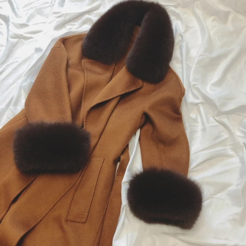 Real Fox Fur Cuffs Women Warm Sleeve Wrist Arms Warmer Whole Leather Cuffs For Women Coat Natural Fox Fur Cuffs Thick Arm Sleeve 241212