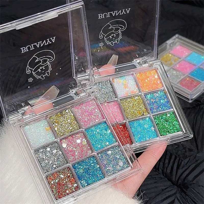 9Color Glitter Eyeshadow Palette Eyeshadow Palette Makeup Korean Charming Eye Glitter Palette Shiny Eye Shadow PigmentsW241212