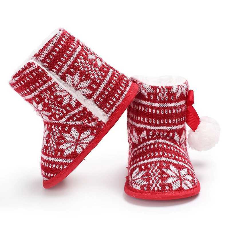 Boots Christmas Warm Soft Shoes Baby Toddler First Walkers Winter Boys Girls Xmas Cosplay Cute Cartoon Kids Animal H241212UCME