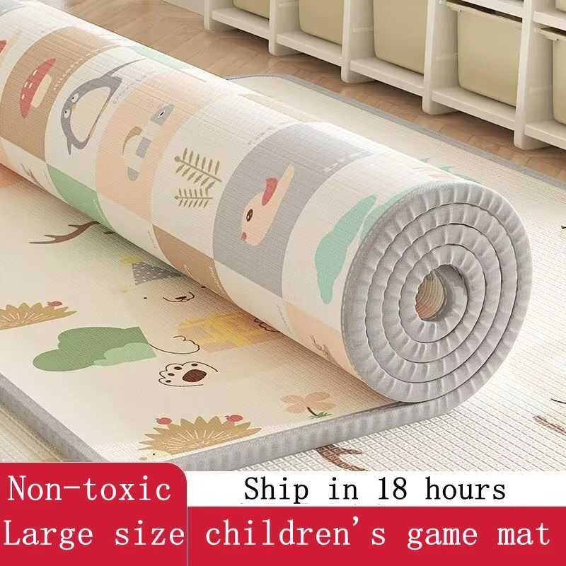 200cm * 180cm thick baby crawling game mat cartoon lion giraffe folding mat carpet game mat childrens safety mat carpet game mat W241211