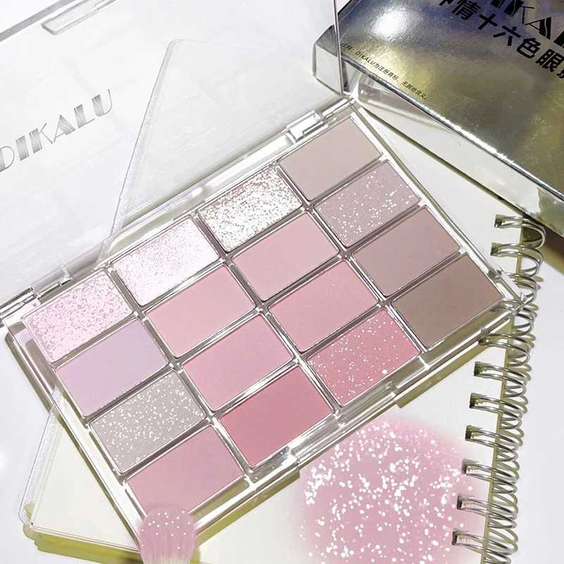 DIKALU South Korea Low Saturation eye shadow Palette 16 Color High Aperture Horizontal Matte Outline Pink Earth Natural BriW241212