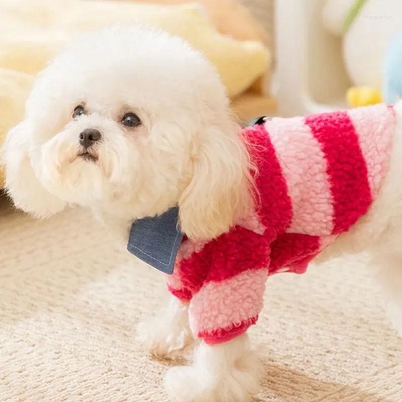 Dog Apparel Fleece Checkered Vest For Dogs Thickened Outfit Warm Wear Yorkshire Terrier Pug Teddy Clothing Winter HS27