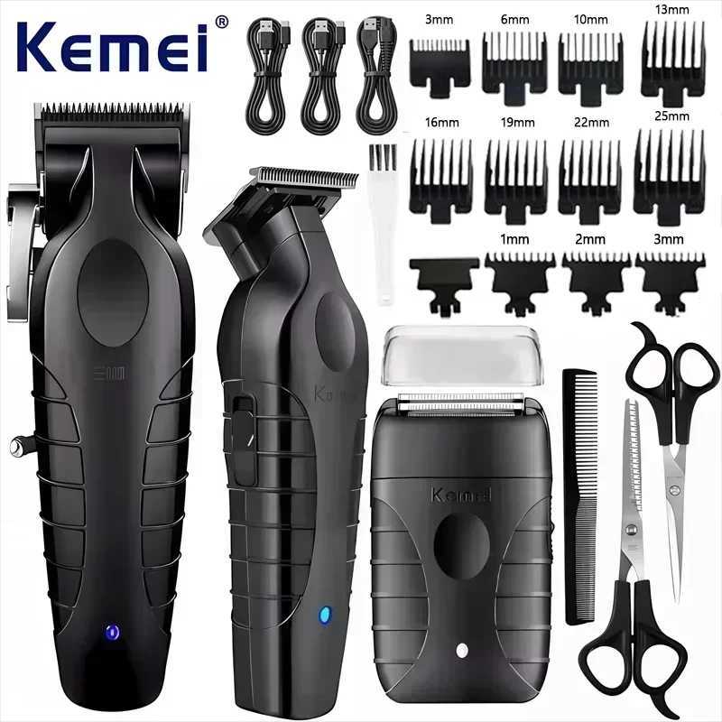Kemei KM-2296 KM-2299 KM-T95 Professional Hair Clipper Kit Electric Shaver Male Hair Clipper Male Trimmer W241212