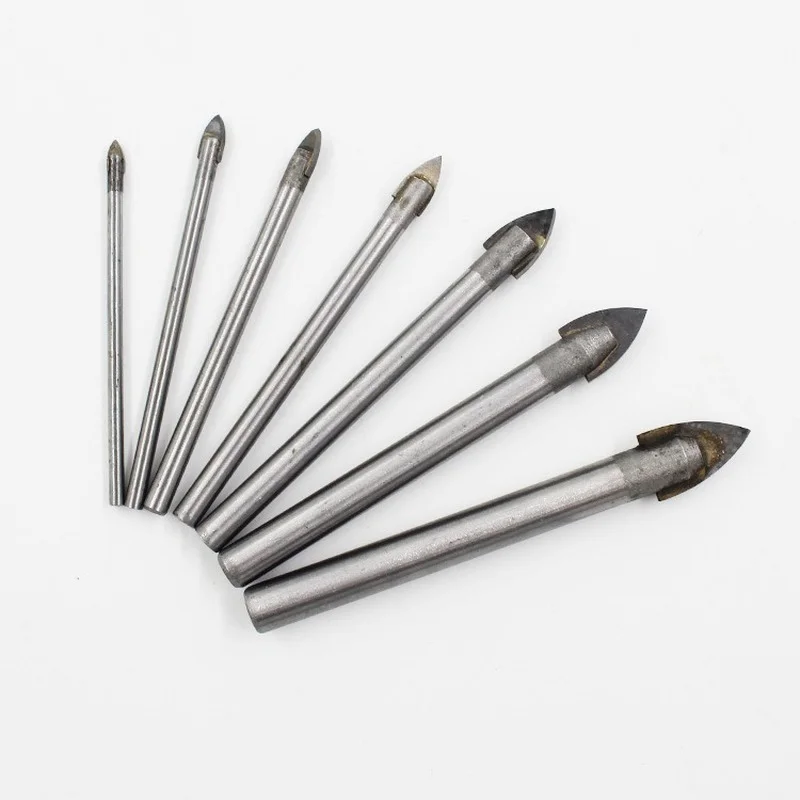 4/6/7pcs Glass Marble Porcelain Spear Head Ceramic Tile Drill Bits Set Spade for Ceramic Wall Concrete Hole Opener