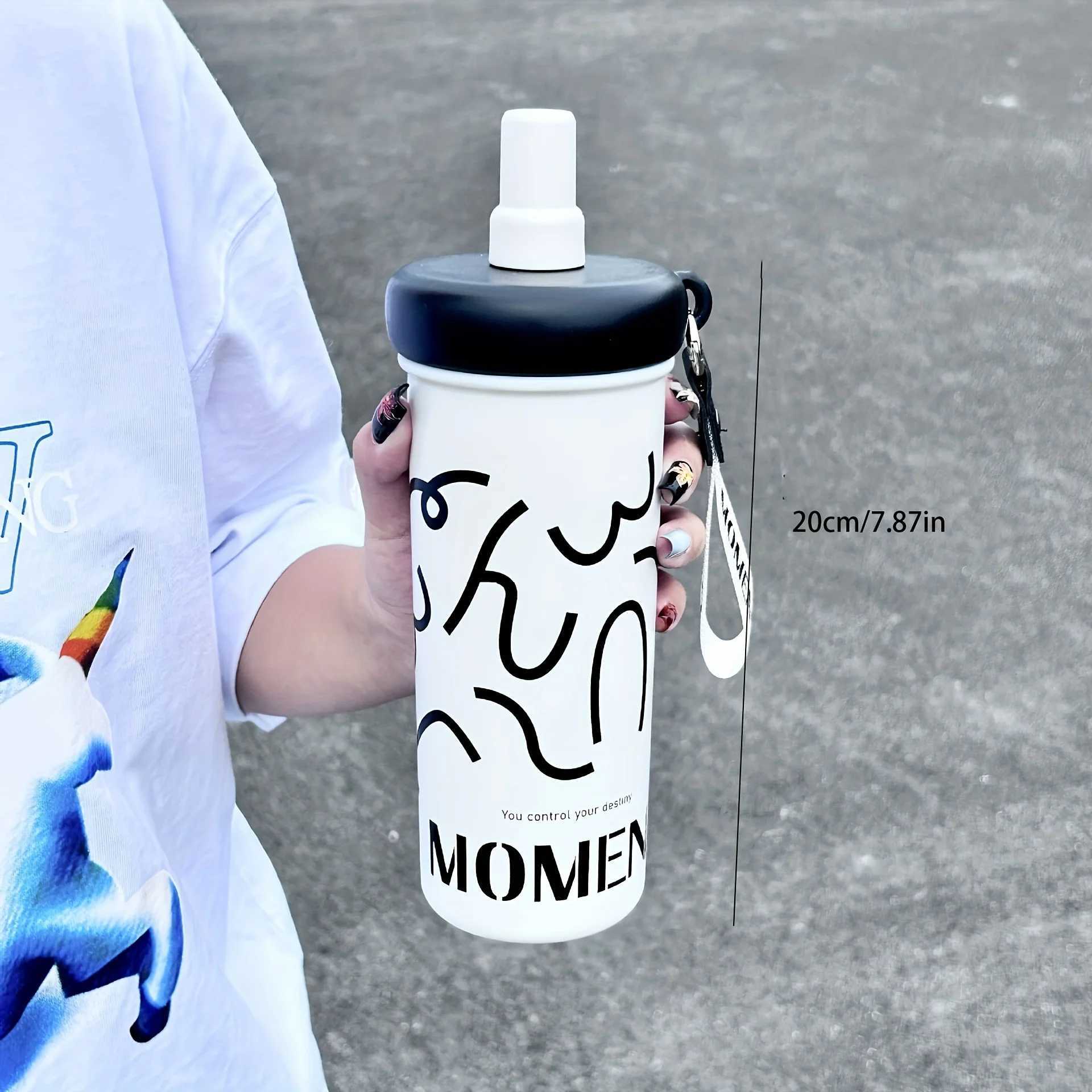 500ML Large Capacity Coffee Straw Cup Stainless Steel Bber G Portable Outdoor Sports Crazy Cup Cute Family Gift Y241211