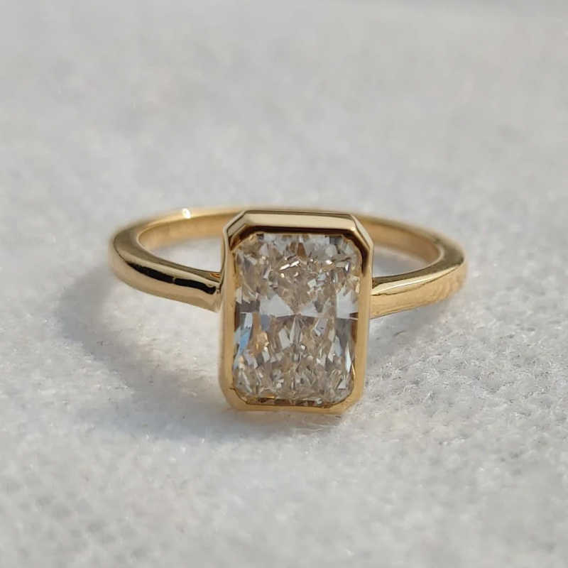 2.0ct Radiant Cut IGI Certified Lab Diamond Ring Earrings Necklace Women Jewelry 18K 14K Solid Gold Solitaire engagement Ring