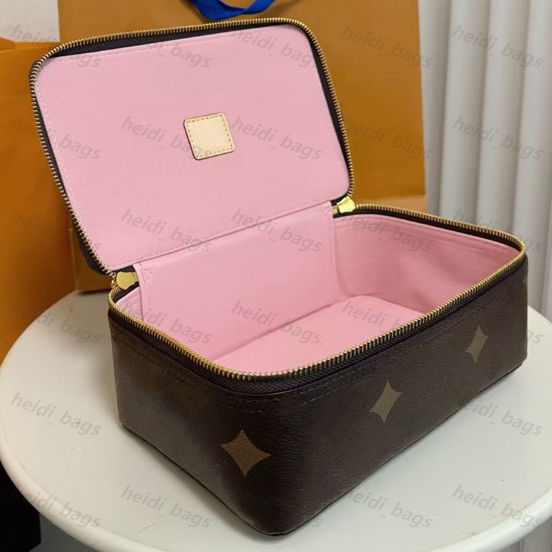 3 Sizes makeup bag Jewelry Box Designer Storage Luxury Jewellery Box Large Womens Cosmetic Bag Leather Make Up Bag With Zipper Women Makeup Case
