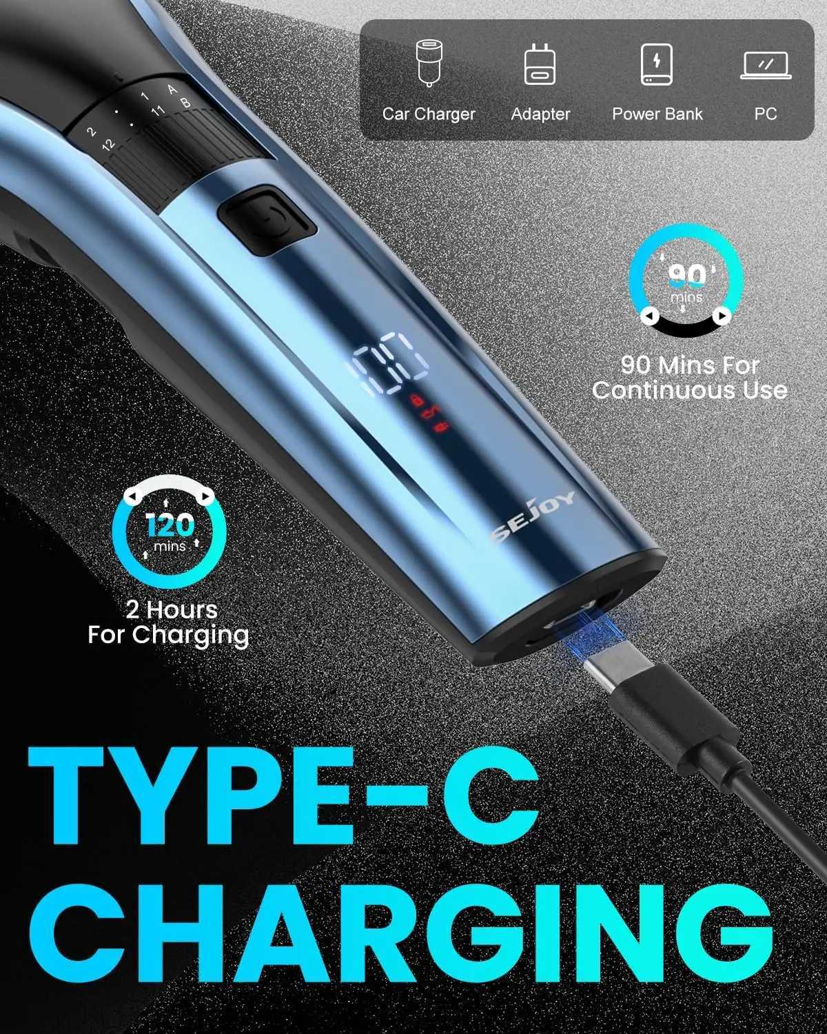 SEJOY Mens Cordless Hair Clipper Professional Mens Hair Clipper Charging Hair Clipper W241212